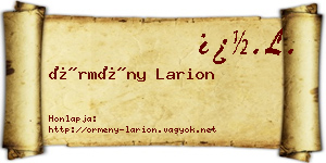 Örmény Larion névjegykártya